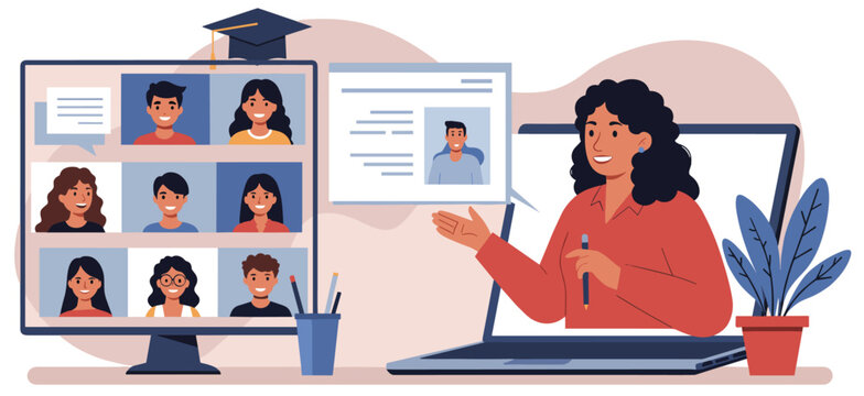 Global learning concept minimalist colorful flat design illustration