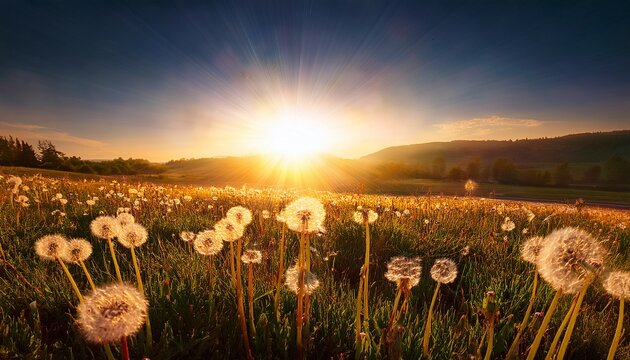 sommer sonne und pusteblume