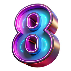 neon number 8