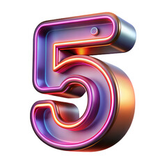 neon number 5
