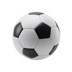 Fototapeta premium Traditional black and white soccer ball for football games, isolated PNG