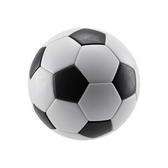 Fototapeta premium Classic black and white soccer ball, isolated on transparent background 