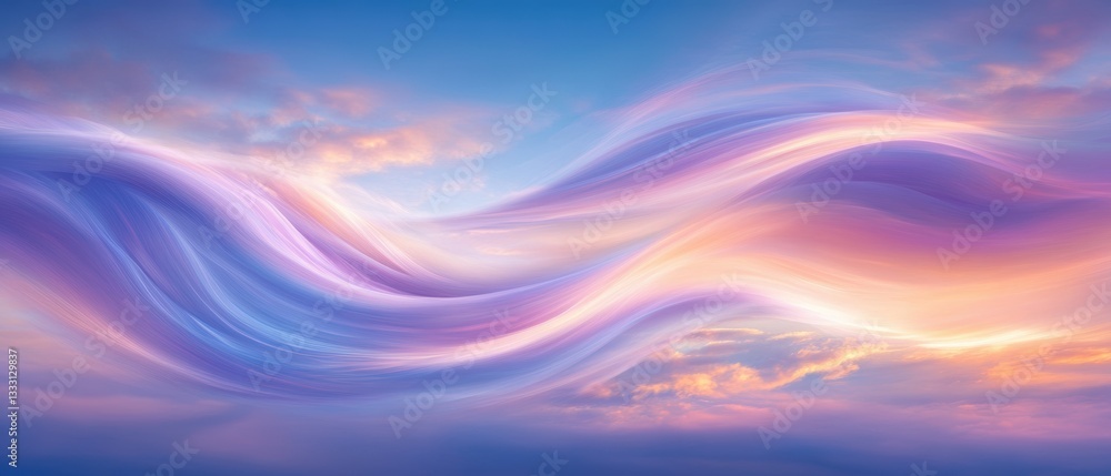 Poster colorful wave pattern in the sky creates a vibrant and dynamic visual experience.