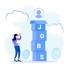 Illustration vector graphic cartoon character of jobs