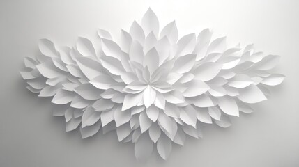 A radial burst of paper leaves arranged in a star-like shape, making a striking centerpiece