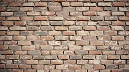 Fototapeta premium Aged Brick Wall with Cracked Paint and Rustic Texture