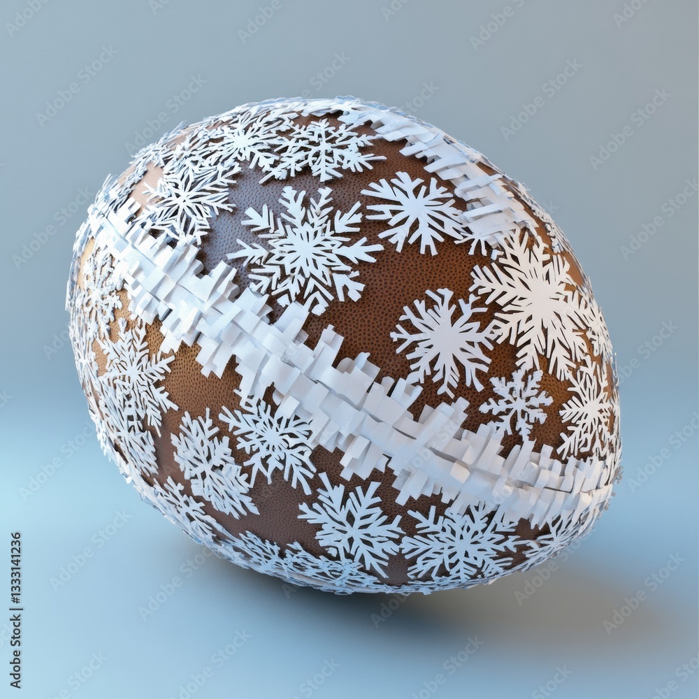 Poster decorative easter egg with intricate snowflake patterns and design
