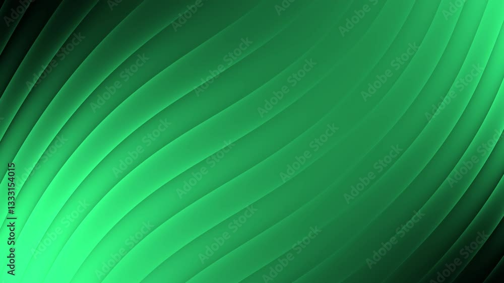 Poster a smooth gradient background with wavy green lines, creating a sense of depth and tranquility.