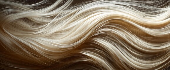 Wavy Textured Blonde Hair, Close-up View of Beautiful Highlights and Shades