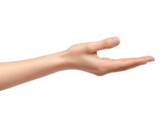 Open Hand Gesture Offering Support and Invitation for Connection - Isolated Silhouette on White Background