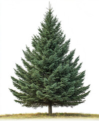 Fototapeta premium Towering spruce tree with rich green hues and sharp detail