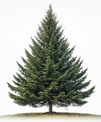 Fototapeta premium towering spruce tree with rich green hues stands sharply detailed