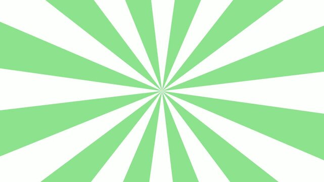 Beight green and white sunburst retro animated background 4k