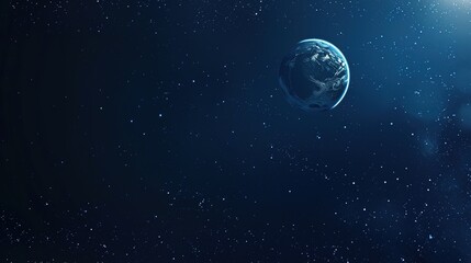 Obraz premium Blue_technology_Earth_planet_starry_sky_gradient