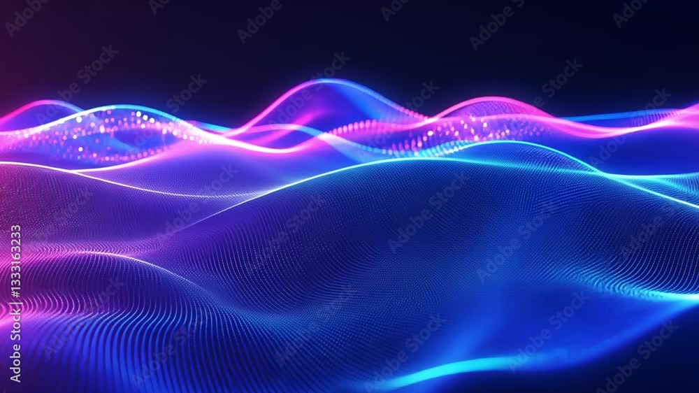 Aufkleber vibrant abstract waves in blue and pink create dynamic digital background, showcasing energy and mov