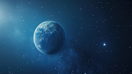 Obraz premium Blue_technology_Earth_planet_starry_sky_gradient