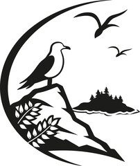 Fototapeta premium Island logo design very simple illustration