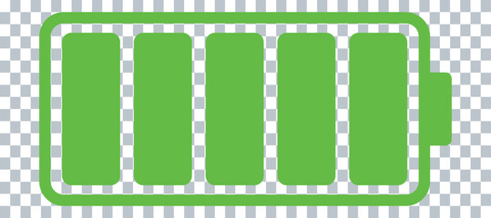 Full Battery Icon – Green Outline Vector for Mobile, Technology, and Power Indicators
