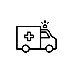 Ambulance icon logo design. ambulance truck sign and symbol. ambulance car