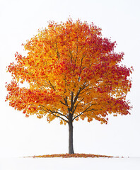 Vibrant gold and red maple tree in stunning autumn display