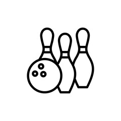Bowling icon logo design. bowling ball and pin sign and symbol.
