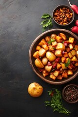 Fototapeta premium Delicious Roasted Potatoes with Paprika and Herbs
