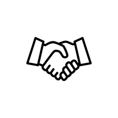 Handshake icon logo design. business handshake sign and symbol. contact agreement