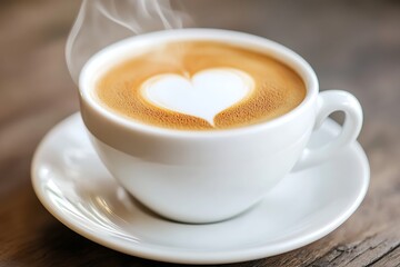 Obraz premium Heart Latte - A Perfect Morning Delight