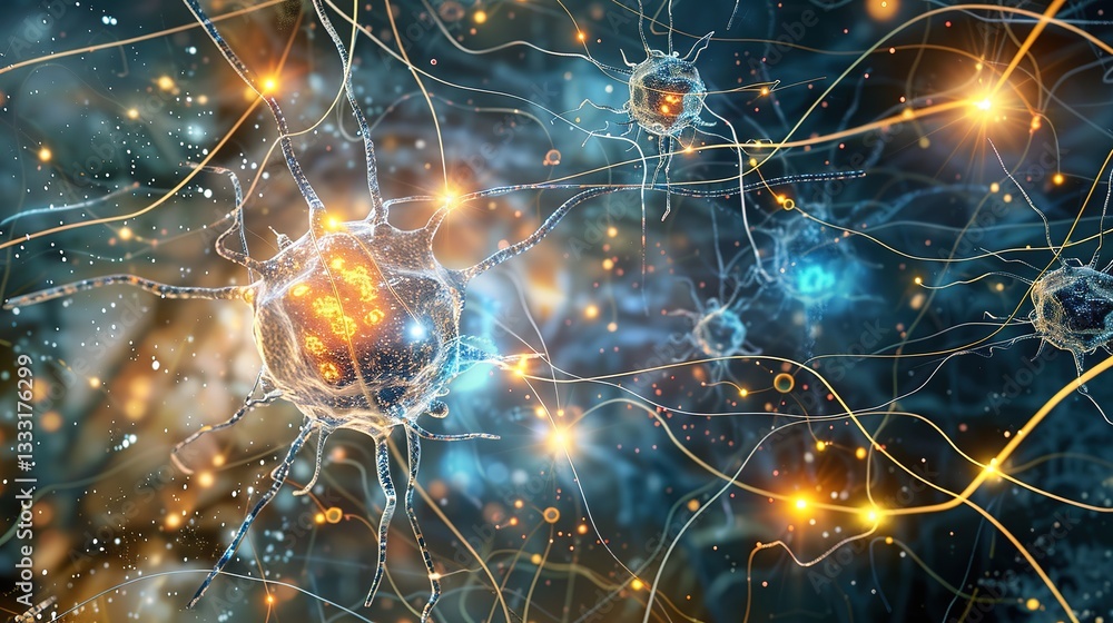 Wall mural _high_definition_background_image_of_active_neural_