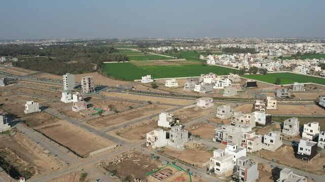 Beautiful Aerial view of village near Chakwal Pakistan on February 22, 2025.