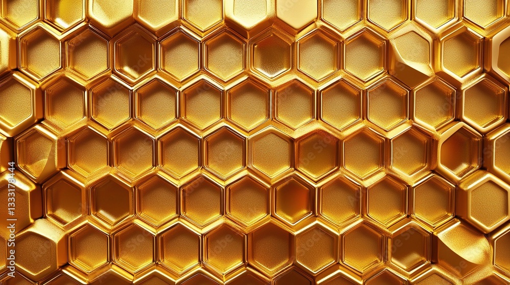 Poster futuristic honeycomb background with 3d rendering and texture