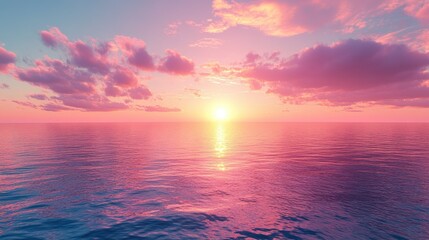 Obraz premium Peaceful sunset over calm ocean