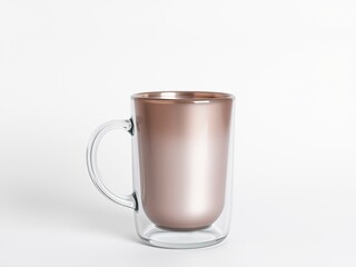 Modern Glass Mug Stack - Pearl Gray & Orchid, Minimalist Luxury