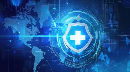 Background_of_Blue_Technology_Medical_Shield_Display