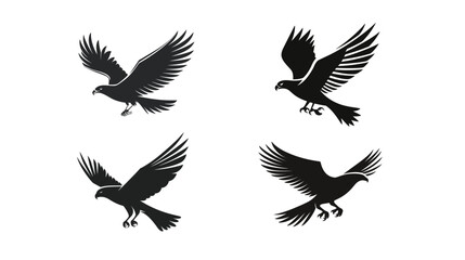 Obraz premium Black Falcon Logo Design – Unique and Modern Bird Emblem
