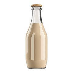 Organic Dairy Milk in Transparent Reusable Bottle - Fresh, Nutritious, Natural Beverage