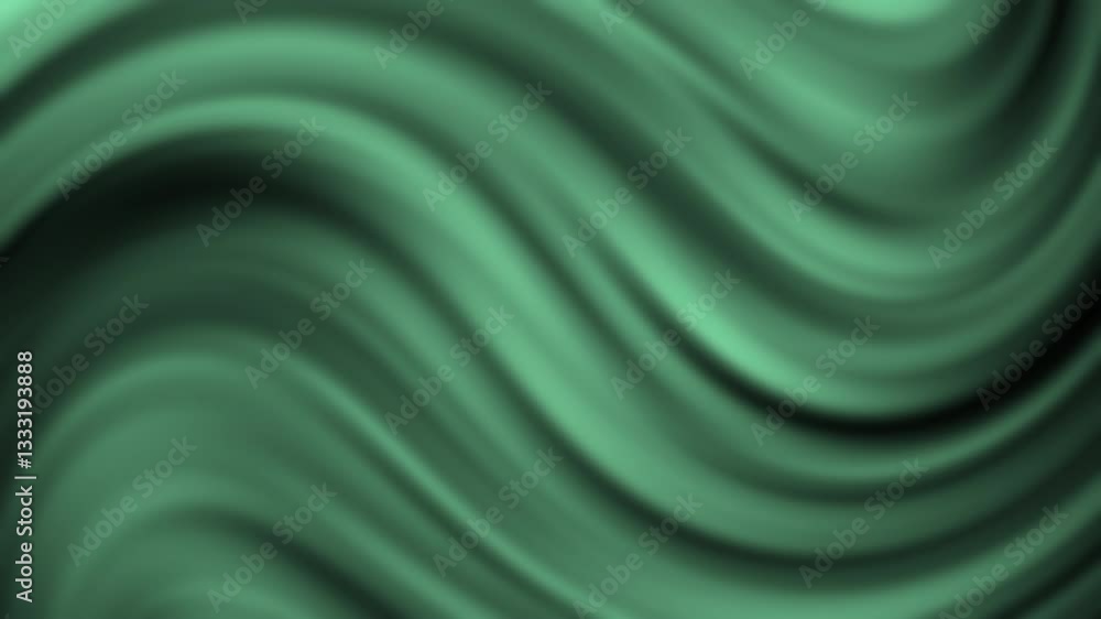 Poster a smooth, abstract design featuring flowing green waves that create a calming visual effect.