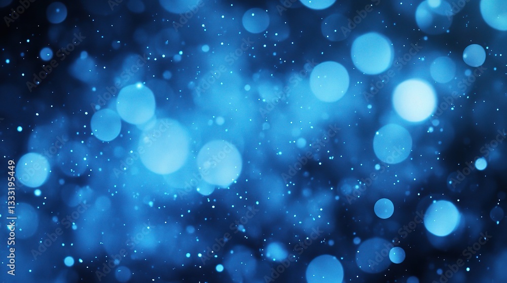 Poster soft blue bokeh light effects in abstract background design