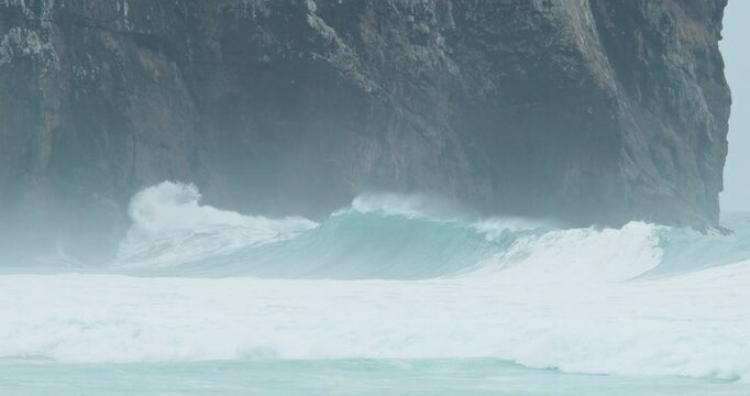 Powerful Slow-Motion Waves Crashing Against the Cliffs of Sagres, Portugal