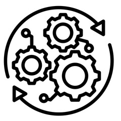 Business Process Automation  Icon Element For Design	
