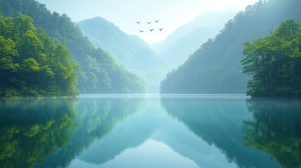 Serene mountain lake vista (1)