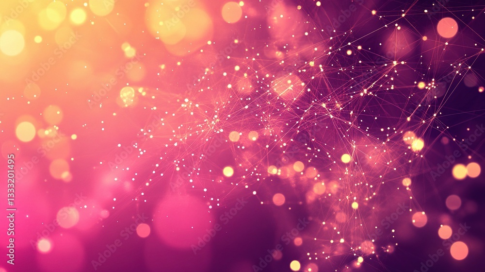 Poster abstract colorful technology background with particles and lights