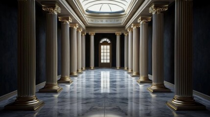 Obraz premium This sophisticated design highlights the architectural beauty of a hallway pillar.