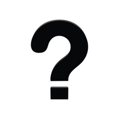 Bold black question mark on white