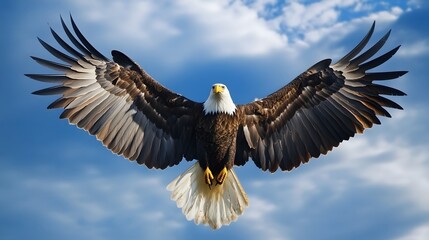 Obraz premium 62. **A beautiful eagle soaring through the sky with its wings spread wide**