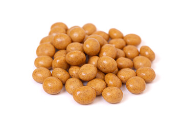 Pumpkin Spice Candy Chocolate Covered Coffee Beans Isolated on a White Background