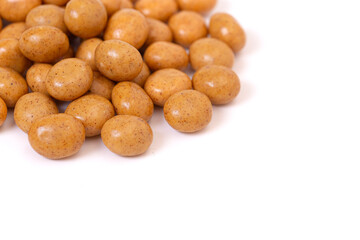 Pumpkin Spice Candy Chocolate Covered Coffee Beans Isolated on a White Background