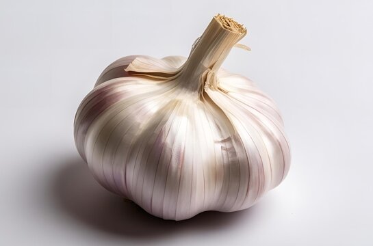Single garlic isolated on white backgroundone, 
