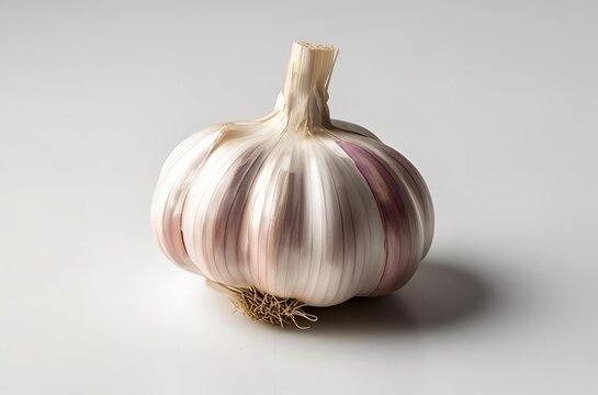 Single garlic isolated on white backgroundone, 