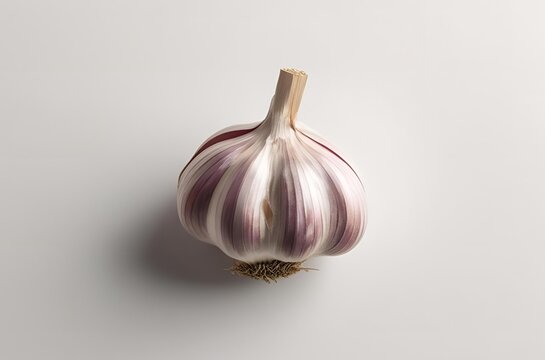 Single garlic isolated on white backgroundone, 